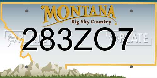 283ZO7 Montana License Plate