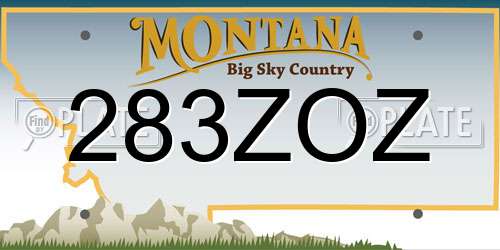 283ZOZ Montana License Plate