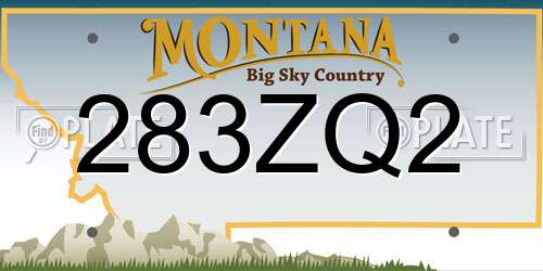 283ZQ2 Montana License Plate