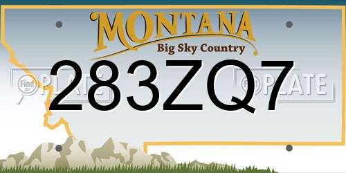 283ZQ7 Montana License Plate
