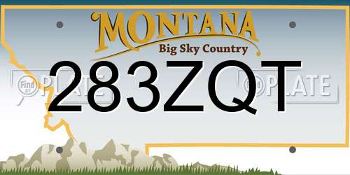 283ZQT Montana License Plate