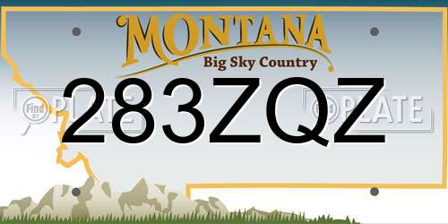 283ZQZ Montana License Plate