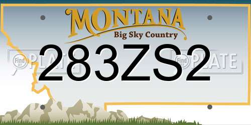 283ZS2 Montana License Plate