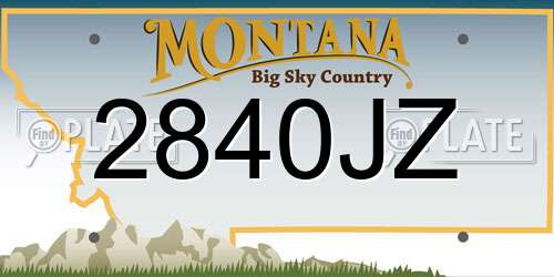 2840JZ Montana License Plate