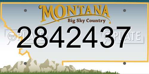 2842437 Montana License Plate