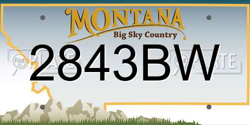 2843BW Montana License Plate