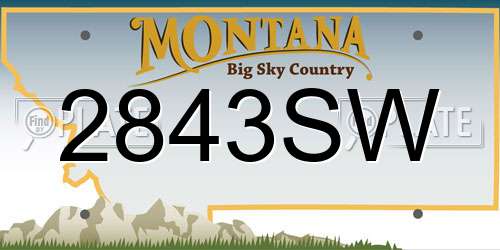2843SW Montana License Plate