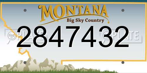 2847432 Montana License Plate
