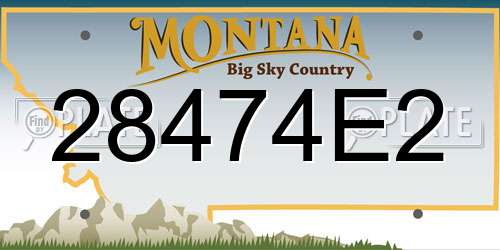 28474E2 Montana License Plate