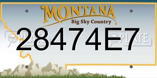 28474E7 Montana License Plate