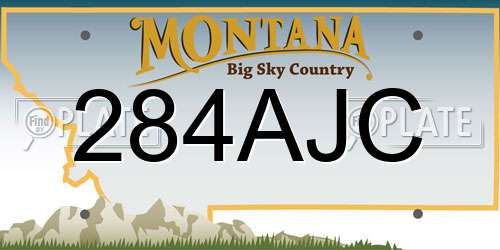 284AJC Montana License Plate