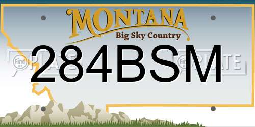 284BSM Montana License Plate