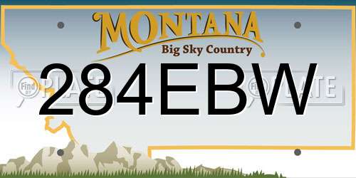 284EBW Montana License Plate