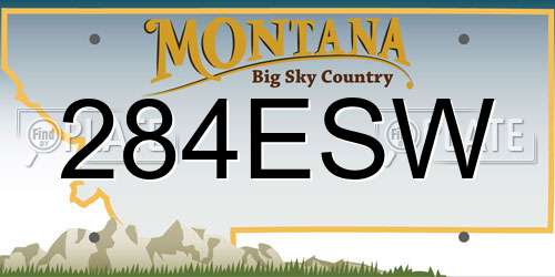 284ESW Montana License Plate