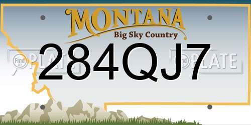 284QJ7 Montana License Plate