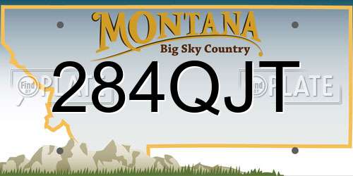 284QJT Montana License Plate
