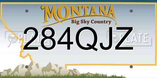 284QJZ Montana License Plate