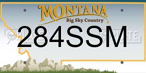 284SSM Montana License Plate