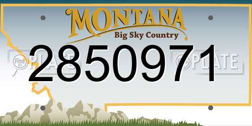 2850971 Montana License Plate