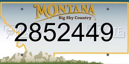 2852449 Montana License Plate