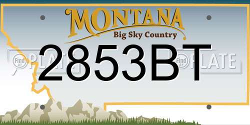 2853BT Montana License Plate