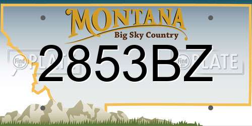2853BZ Montana License Plate