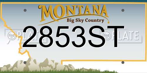 2853ST Montana License Plate