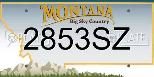 2853SZ Montana License Plate
