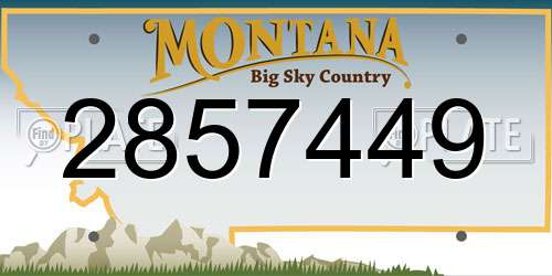 2857449 Montana License Plate