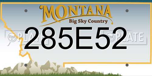 285E52 Montana License Plate