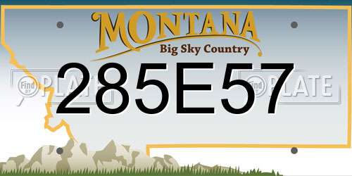 285E57 Montana License Plate