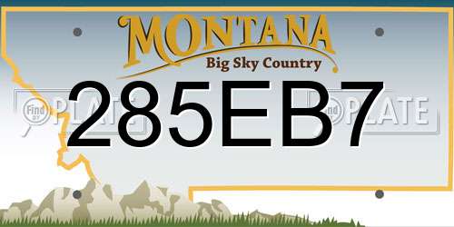 285EB7 Montana License Plate