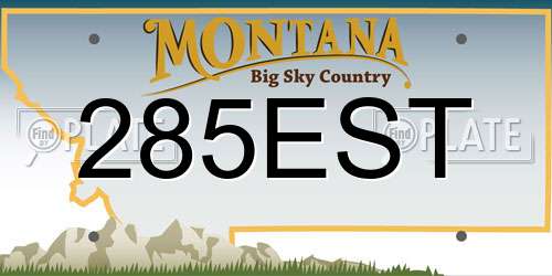 285EST Montana License Plate