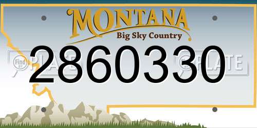 2860330 Montana License Plate