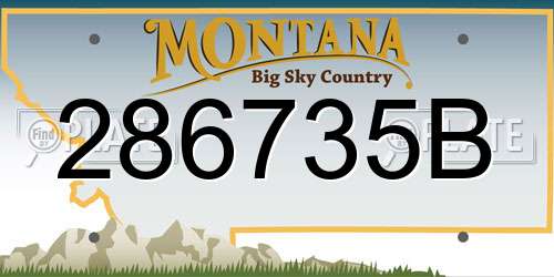 286735B Montana License Plate