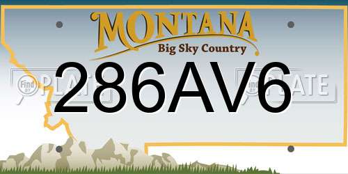 286AV6 Montana License Plate