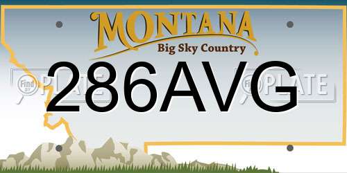 286AVG Montana License Plate