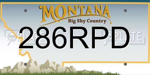 286RPD Montana License Plate