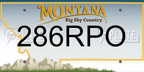 286RPO Montana License Plate
