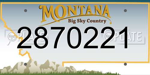 2870221 Montana License Plate