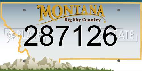 287126 Montana License Plate