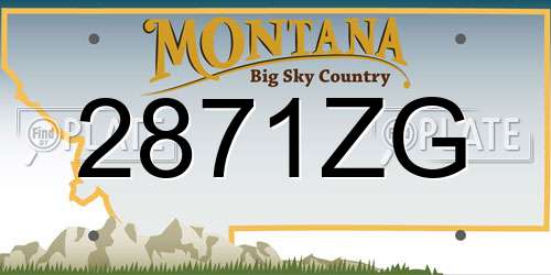 2871ZG Montana License Plate