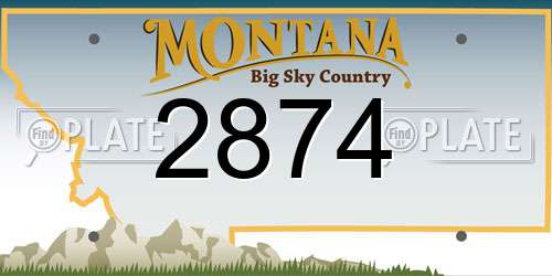 2874 Montana License Plate