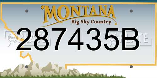 287435B Montana License Plate