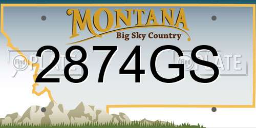 2874GS Montana License Plate