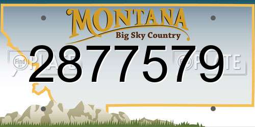 2877579 Montana License Plate