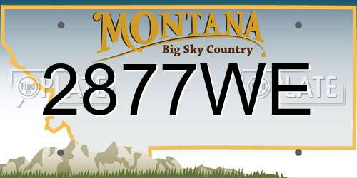 2877WE Montana License Plate