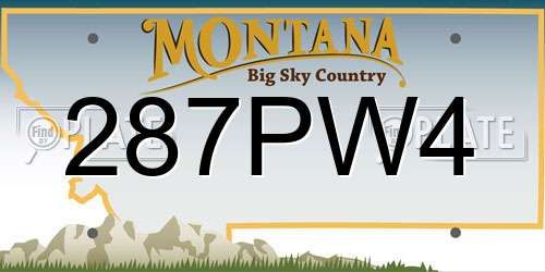 287PW4 Montana License Plate