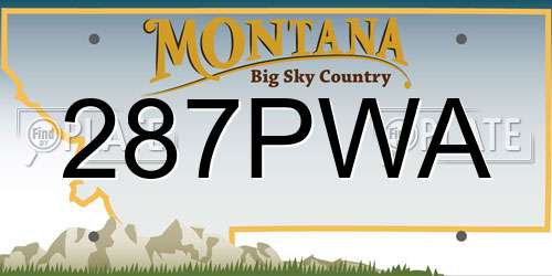 287PWA Montana License Plate