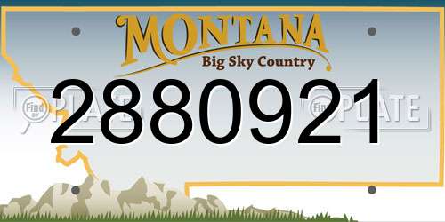 2880921 Montana License Plate